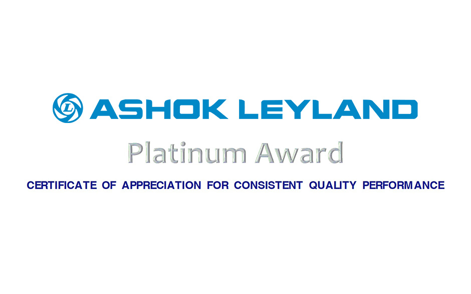 Společnost L&L Products India získává platinové ocenění kvality od společnosti Ashok Leyland Ltd.