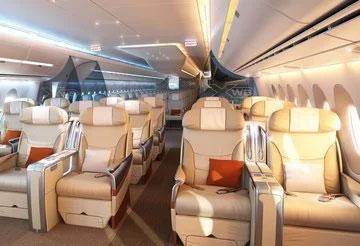 the inside of an airplane