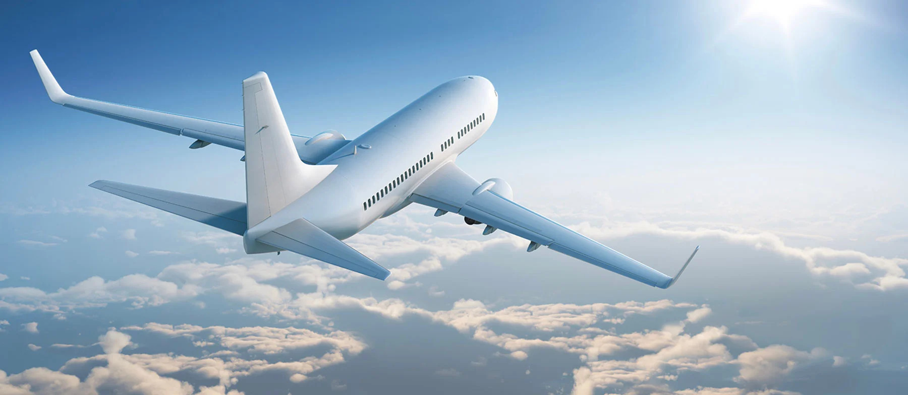 an airplane flying through the sky