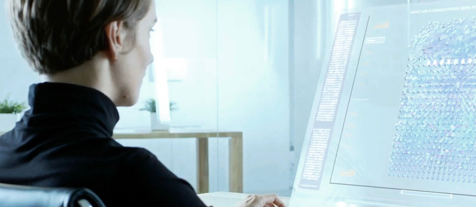 A person is looking at a screen